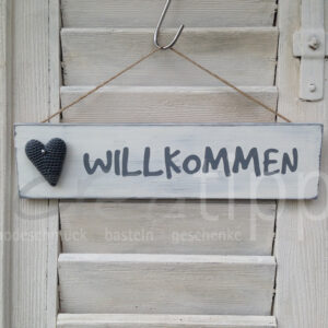 Willkommen mit gehäkeltem Herz