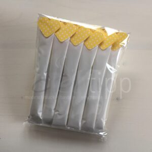 Zuckersticks mit Herz mit kleinen Punkten - Herz gelb-weiss