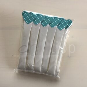 Zuckersticks mit Herz mit kleinen Punkten - Herz petrol-weiss