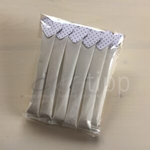 Zuckersticks mit Herz mit kleinen Punkten - Herz weiss-grau