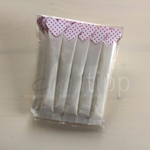 Zuckersticks mit Herz mit kleinen Punkten - Herr weiss-rot