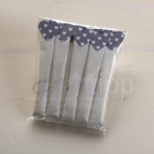 Zuckersticks mit Herz mit weissen Herzli - Herz gris
