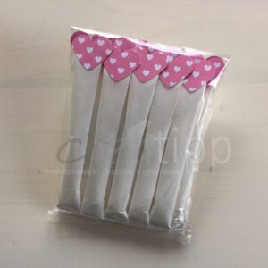 Zuckersticks mit Herz mit weissen Herzli - Herz rose