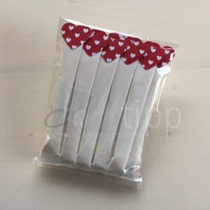 Zuckersticks mit Herz mit weissen Herzli - Herz rouge
