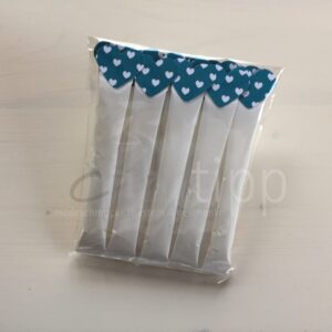Zuckersticks mit Herz mit weissen Herzli - Herz turquoise