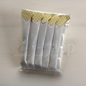 Zuckersticks mit Herz mit mittelgrossen Punkten - Herz buttercup (gelb)