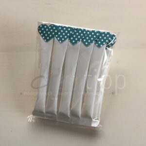 Zuckersticks mit Herz mit mittelgrossen Punkten - Herz peacock (petrol)