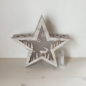 Stern-Holzlaterne LED, 26 cm