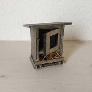Hasenstall braun, 5 x 7 cm