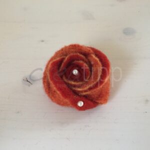 Filzrose orange zweifarbig, 8 cm