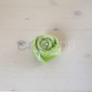Filzrose weiss-hellgrün, 5.5 cm