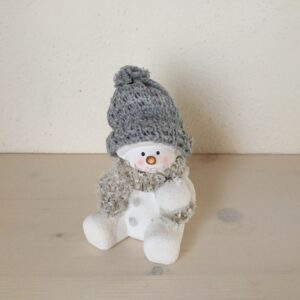 Schneemann terracotta weiss, 10.5 cm