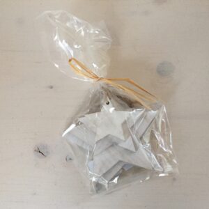 Holzsterne weiss, 4er-Set