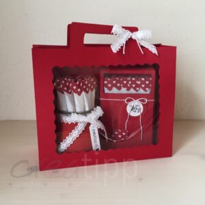 Zuckersticks-Set-Tasche rot (Gläsli rot, Böxli rot)