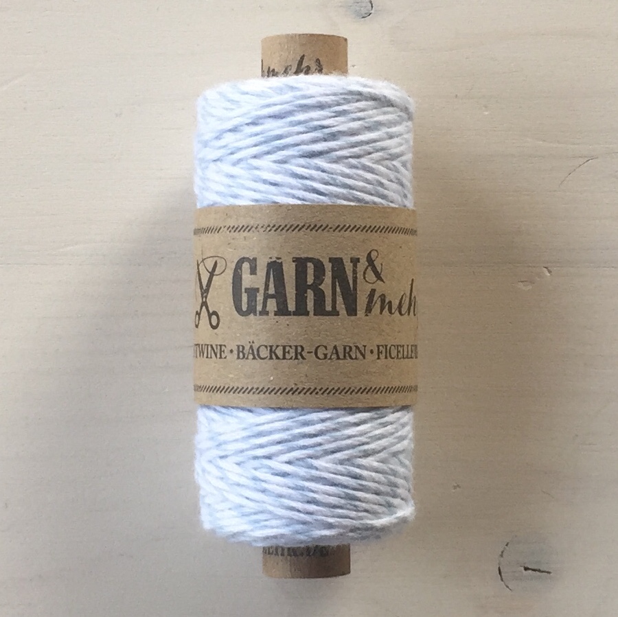 Bäckergarn hellblau-weiss