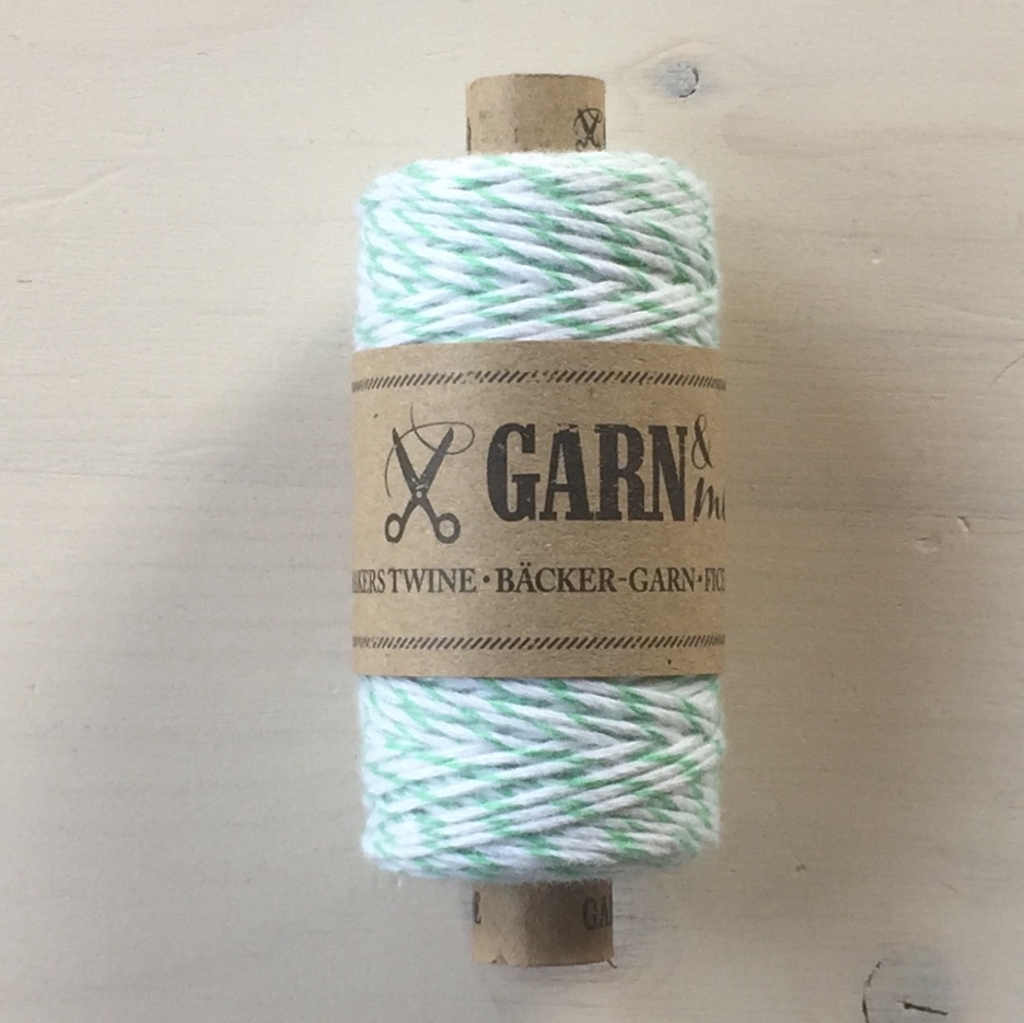 Bäckergarn mintgrün-weiss