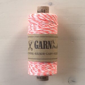 Bäckergarn "specials", neonorange-weiss