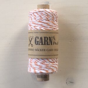 Bäckergarn orange-weiss