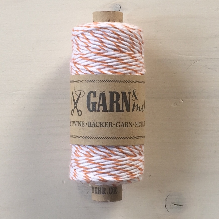 Bäckergarn orange-weiss
