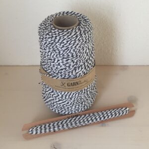 Bäckergarn 2 mm, schwarz-weiss