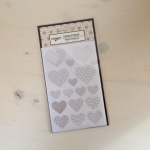 Papier-Sticker Herzen silber