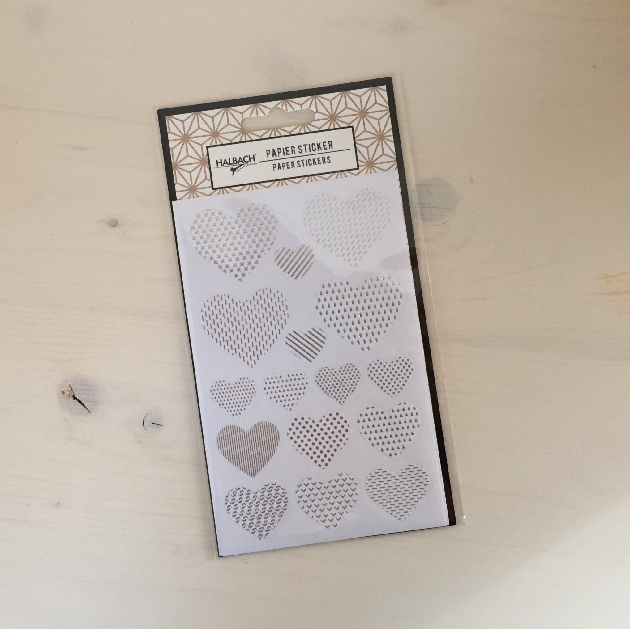 Papier-Sticker Herzen silber