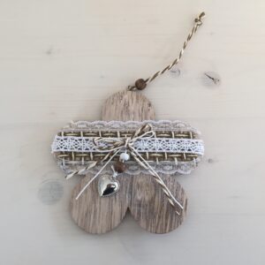 Holzblume verziert, 1 Stück, 13 x 12 cm