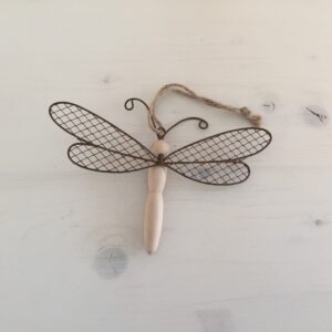 Libelle Metall-Holz, 19 x 14.5 cm