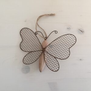Schmetterling Metall-Holz, 19 x 14 cm