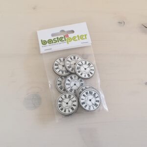Holzuhren crème, 2.5 cm, Inhalt 10 Stück