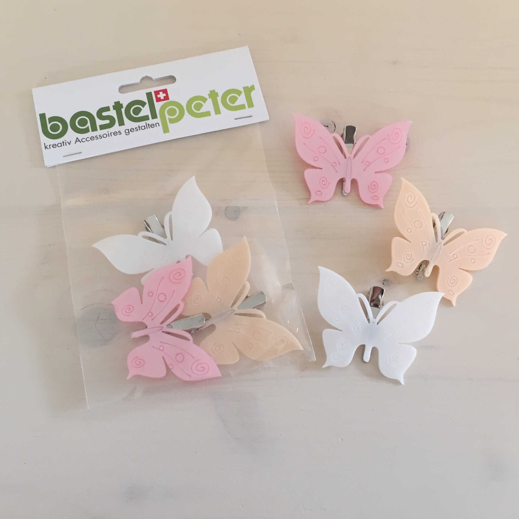Schmetterling mit Clip, 6 cm, Inhalt 3 Stück