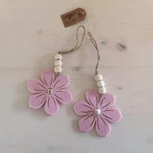 Filz-Hänger Blüte 2-fach, rosa, 8 cm