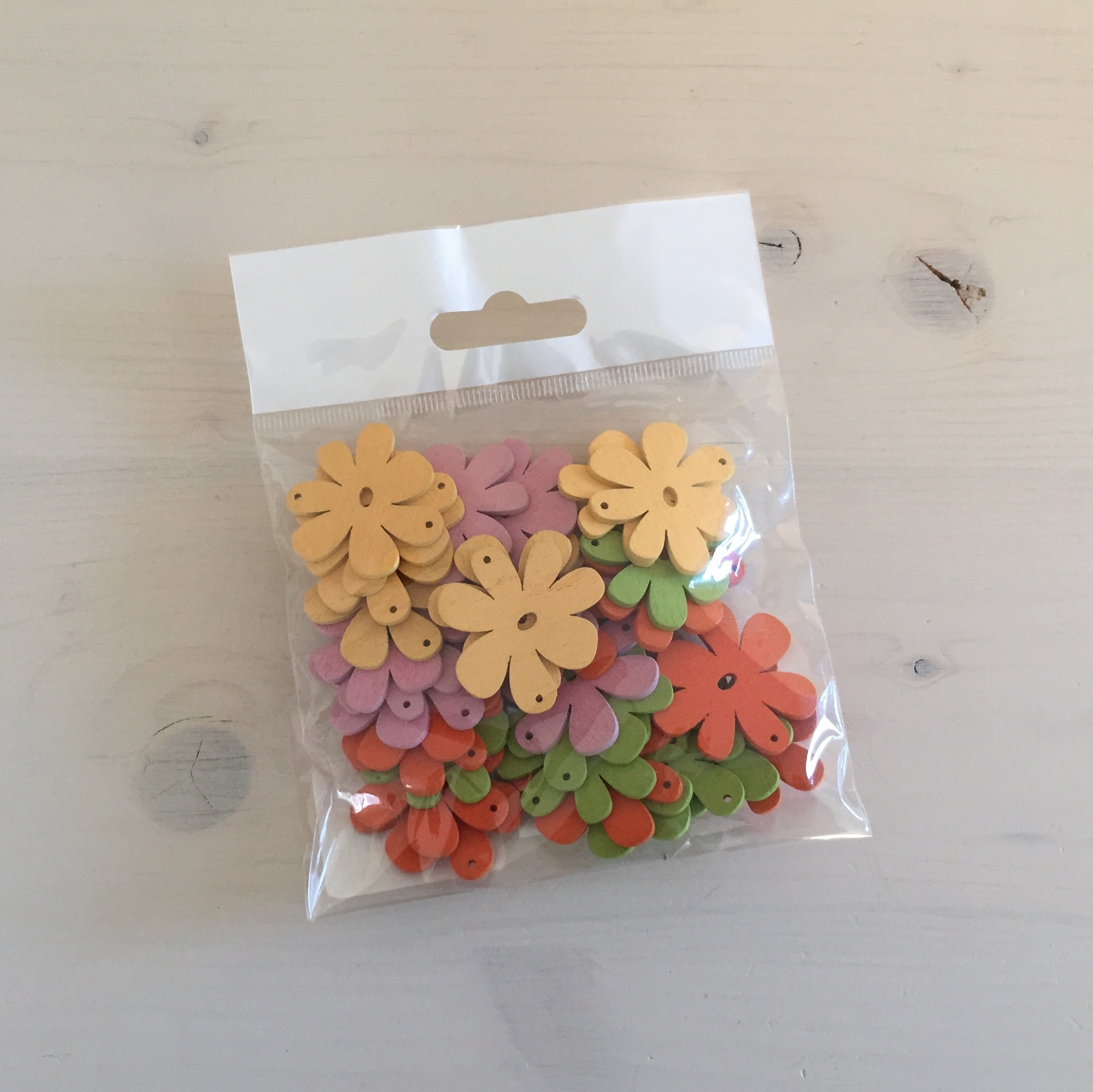 Holz-Streu-Blumen, 3 cm, Beutel à 36 Stück