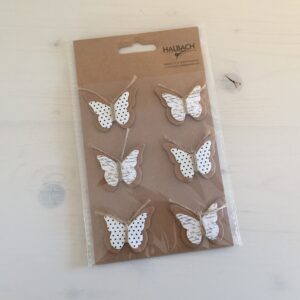Papier Schmetterlinge mit Klebepunkt, 4.5 x 3.5 cm, Inhalt 6 Stück
