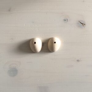 Holzfuss oval, 2.5 x 3 cm (Paar)