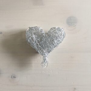 Drahtherz silber, 7 cm