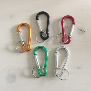Karabiner mit Schlüsselring, 6 cm