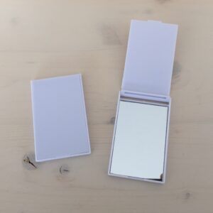Taschenspiegel weiss, 8.5 x 5.3 x 0.6 cm