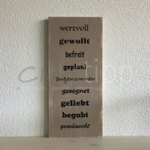 wertvoll, gewollt, befreit, ... taupe