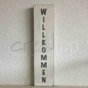 Willkommen hoch 1, weiss/grau