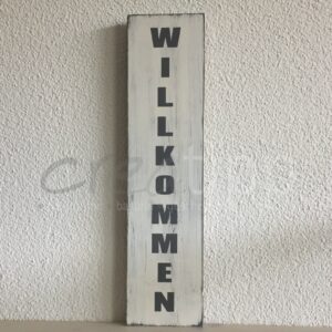 Willkommen hoch 2, weiss/grau