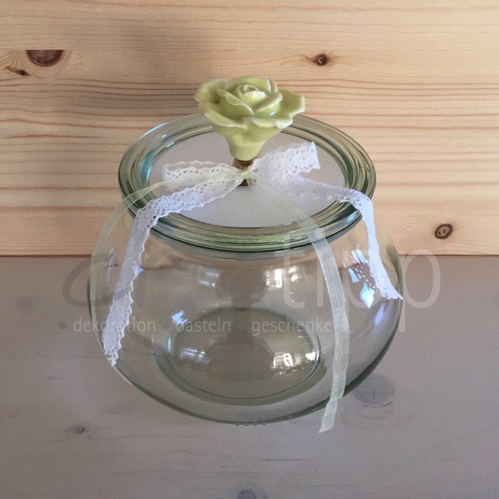 Schmuckform gross (1062 ml) mit gelber Rose