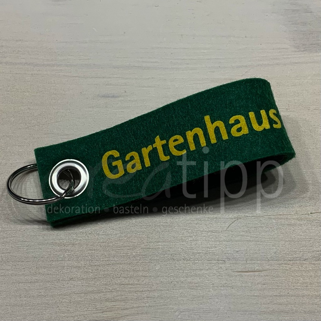 Schlüsselanhänger "Gartenhaus", dunkelgrün