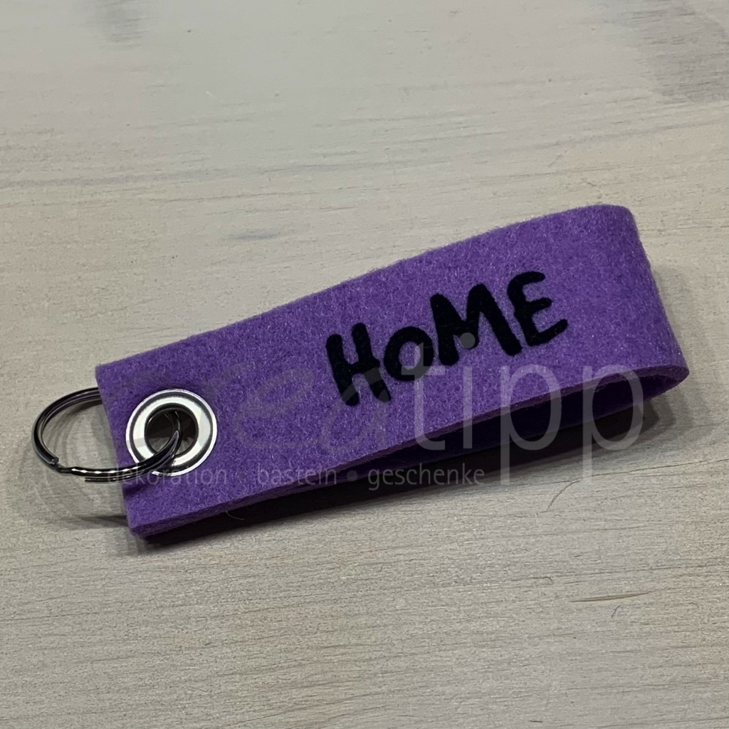 Schlüsselanhänger "Home", lila