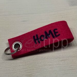 Schlüsselanhänger "Home", pink