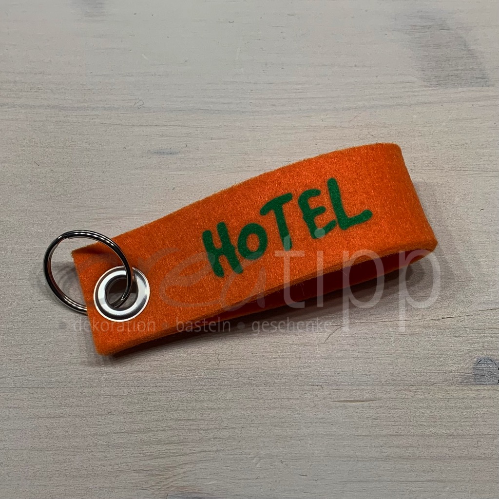 Schlüsselanhänger "Hotel Mama", orange – Bild 3