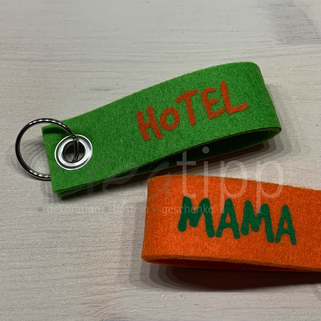 Schlüsselanhänger "Hotel Mama", orange – Bild 2