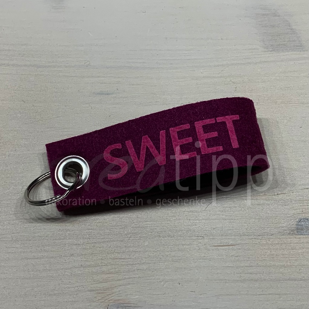 Schlüsselanhänger "Sweet Home", aubergine – Bild 3