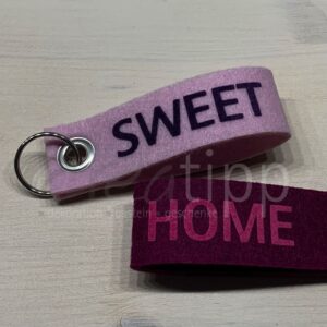 Schlüsselanhänger "Sweet Home", rosa