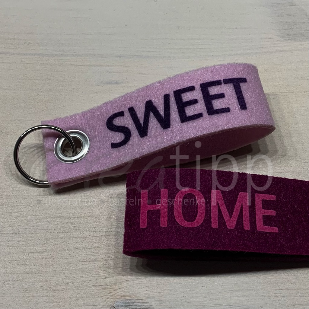 Schlüsselanhänger "Sweet Home", aubergine – Bild 2